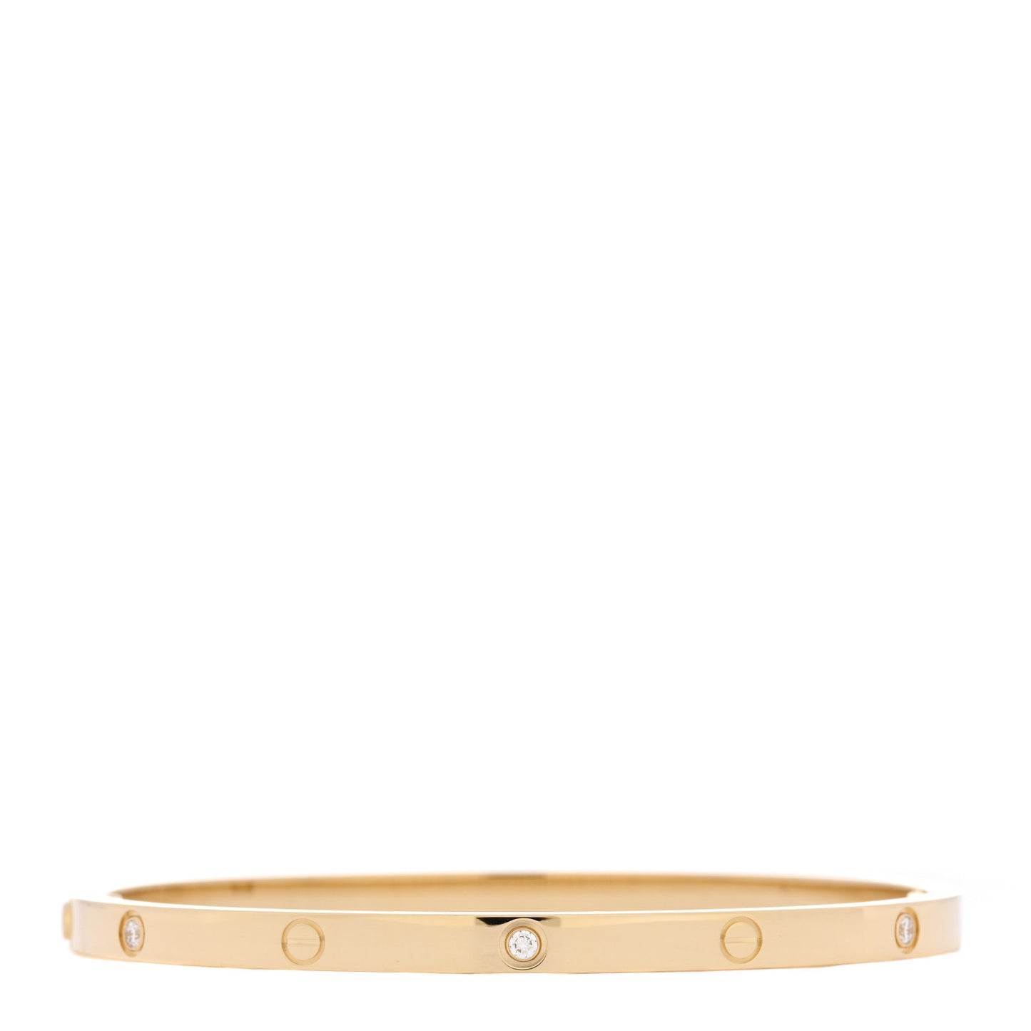 18K Yellow Gold 6 Diamond Small LOVE Bracelet 16