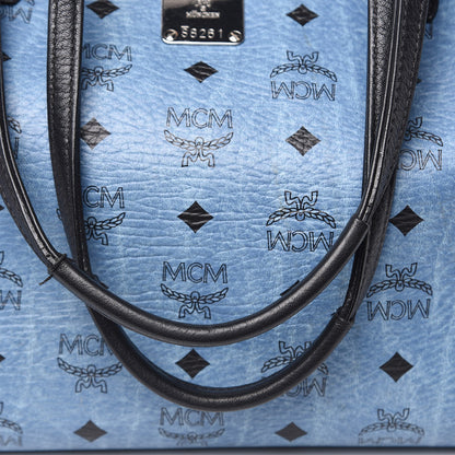 MCM Visetos Medium Project Reversible Shopper Tote Munich Blue 17 of 21