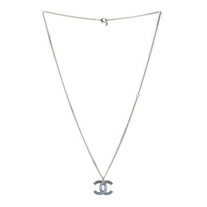 Chanel Crystal Baguette CC Necklace Blue 3 of 4