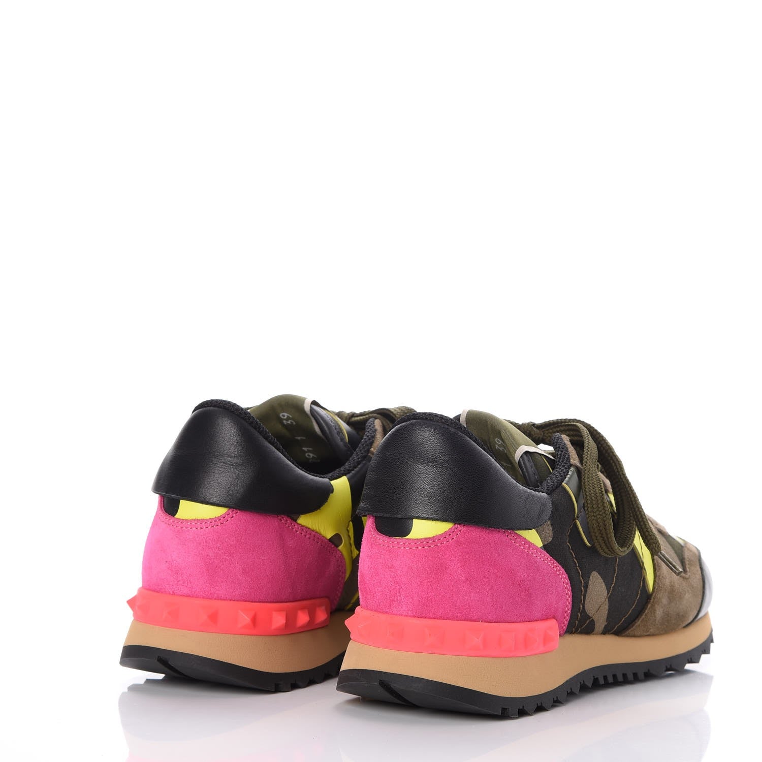 Valentino Garavani Nappa Suede Camouflage Womens Rockrunner Sneakers 39 Military Green 4 of 9