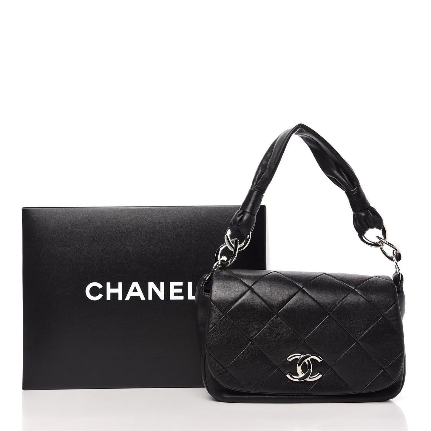 Lambskin Quilted Flap Bag Black