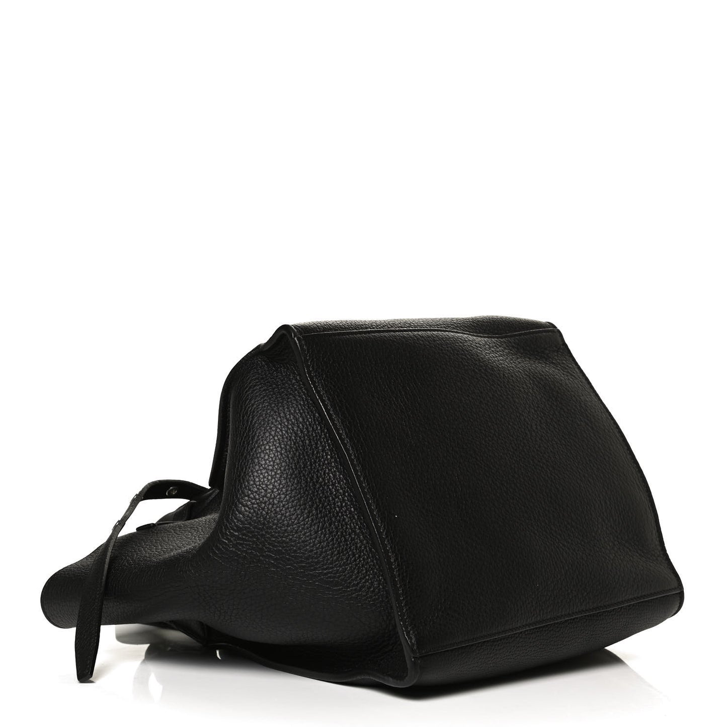 Supple Grained Calfskin Small Long Strap Big Bag Black