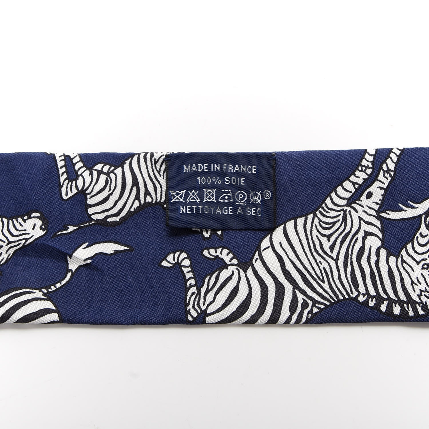 Hermes Silk Les Zebres Twilly Gris Marine Black White 3 of 4