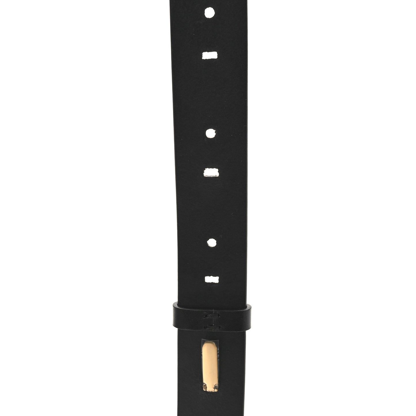 X FENDI Calfskin Fendace Logo Belt 95 38 Black Gold