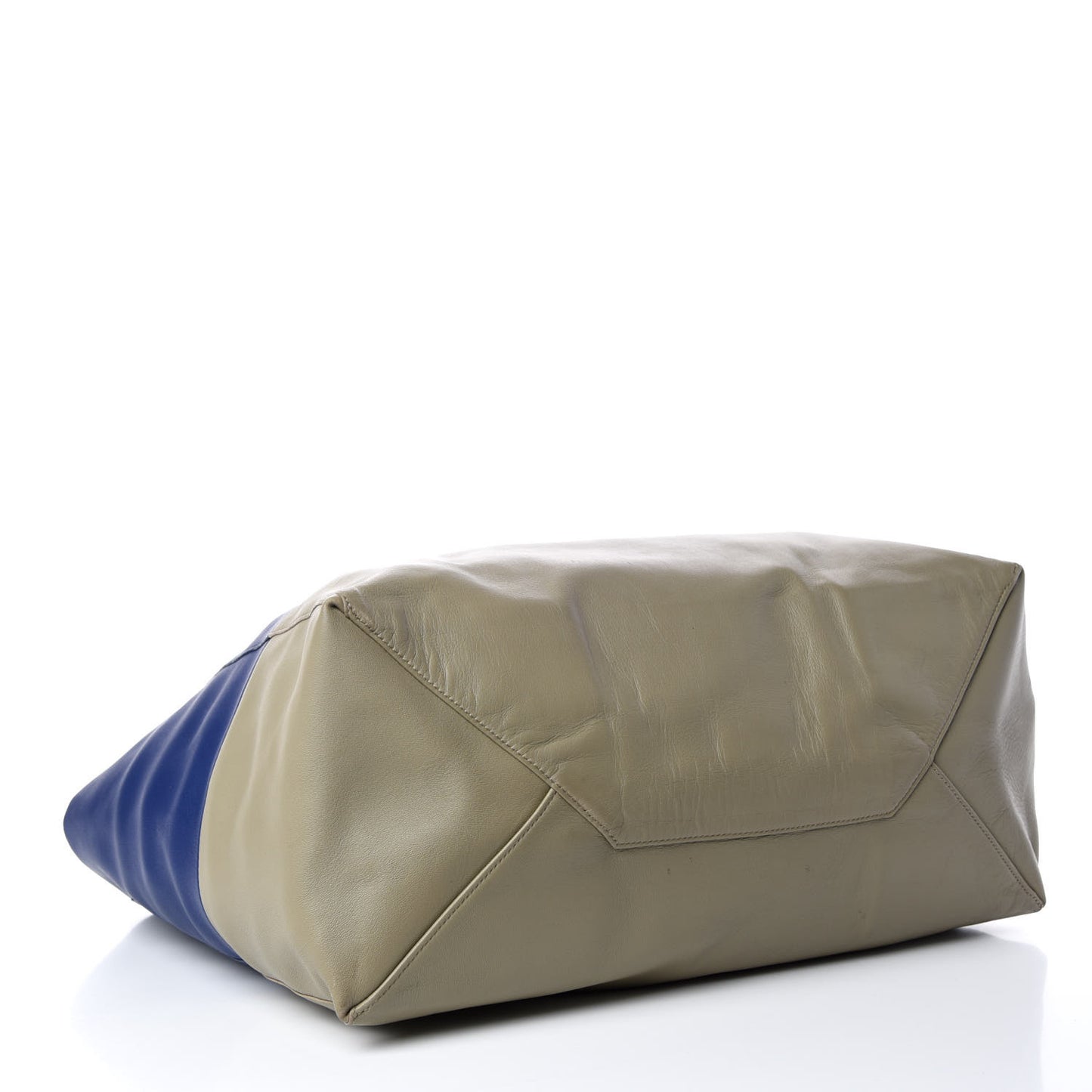 Lambskin Horizontal Bi-Color Cabas Blue