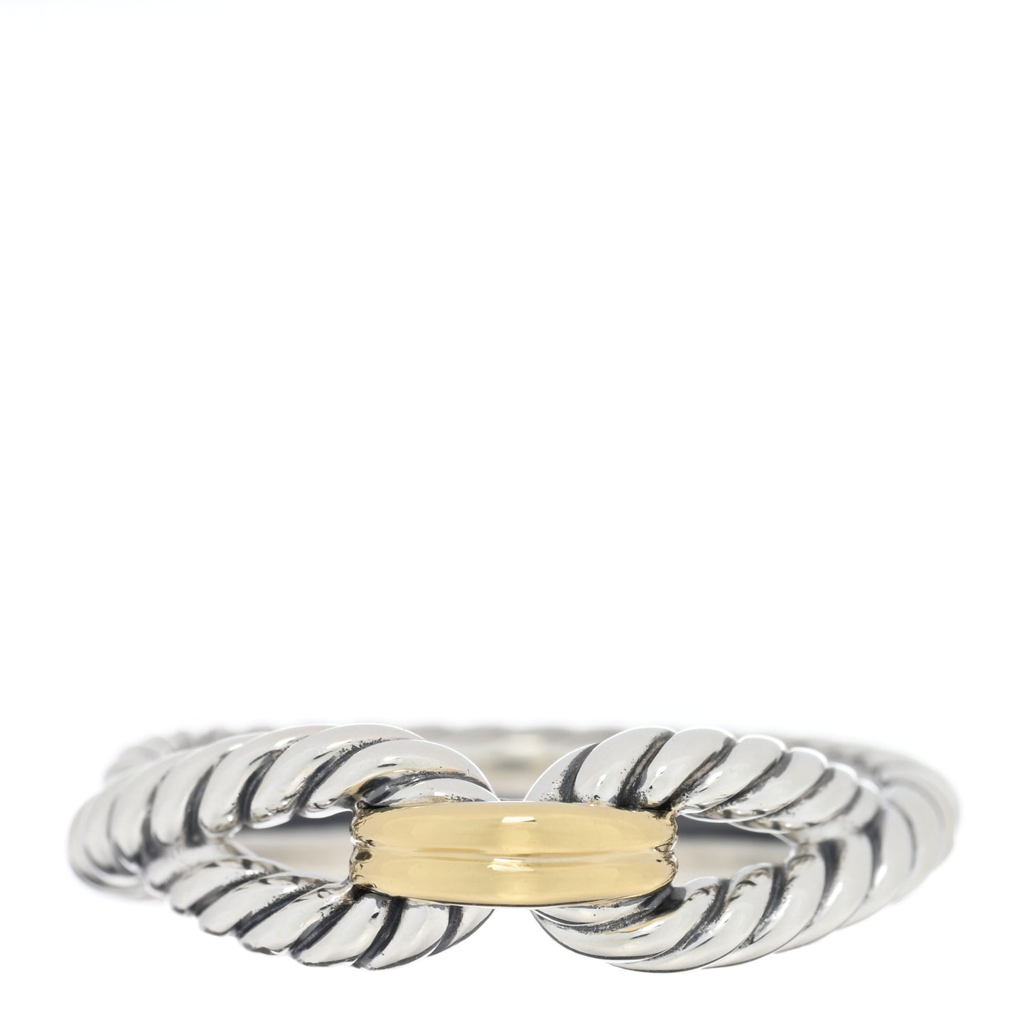Sterling Silver 18K Yellow Gold Cable Loop Ring 57 8
