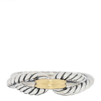 David Yurman Sterling Silver 18K Yellow Gold Cable Loop Ring 57 8 1 of 4