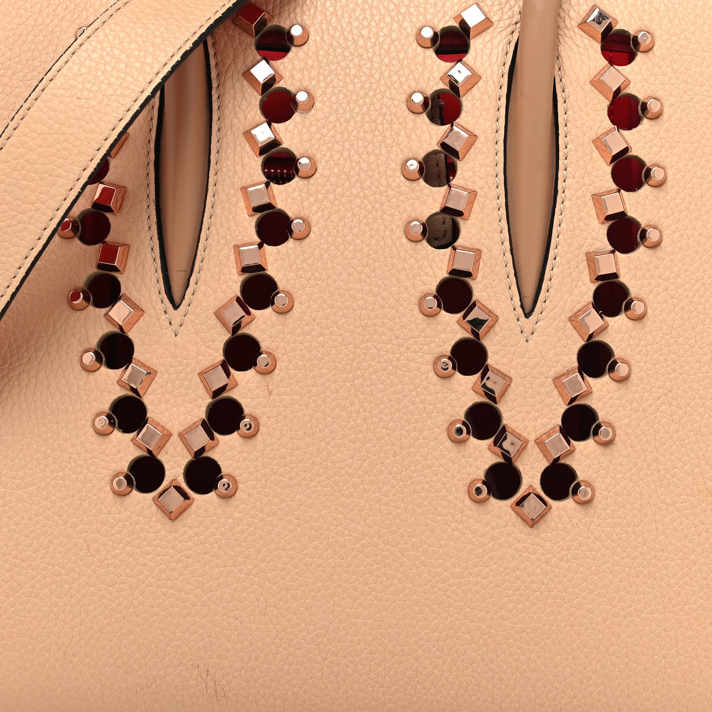 Calfskin Patent Studded Small Paloma Naturel Rose Gold