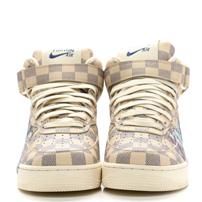 Louis Vuitton X NIKE Damier Azur Mens Air Force 1 High Top Sneakers 7.5 White 2 of 11