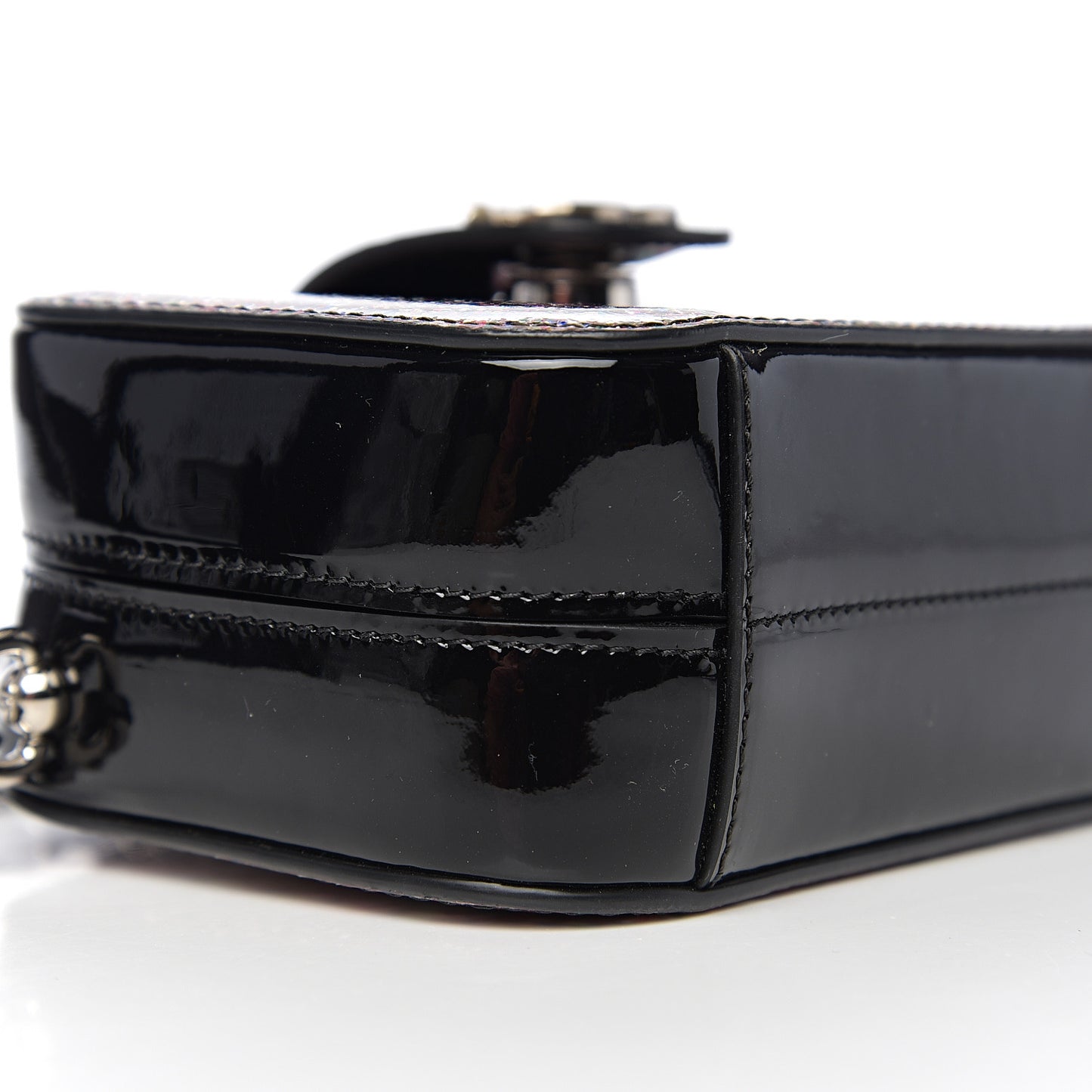 Glitter Patent Camera Case Multicolor Black