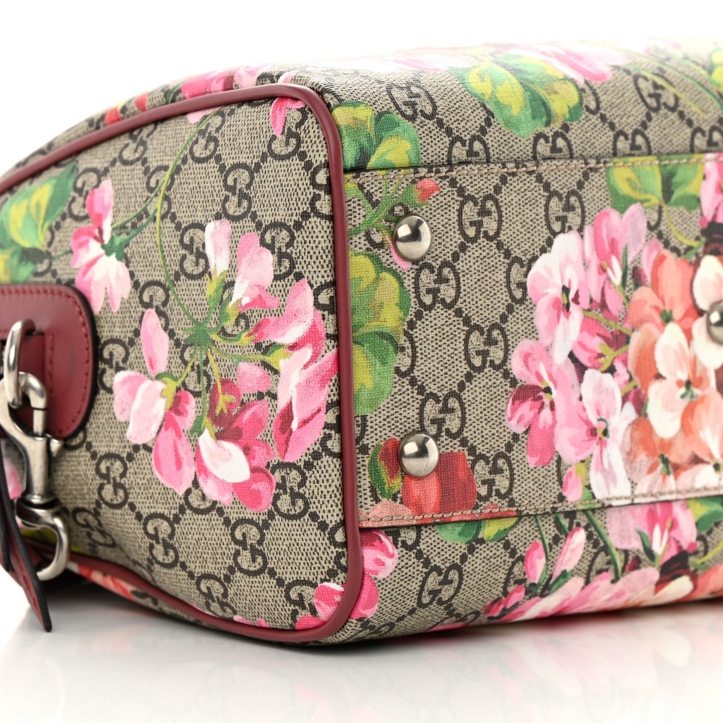GG Supreme Monogram Blooms Small Boston Beige Multicolor Dry Rose