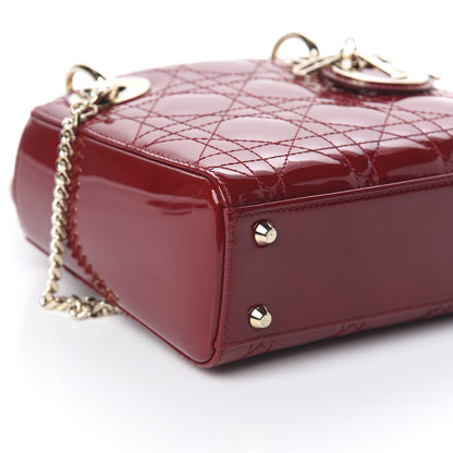 Christian Dior Patent Cannage Mini Lady Dior Red 7 of 8