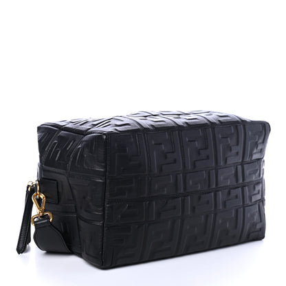 Fendi Nappa FF 1974 Embossed Small Boston Black 3 of 4