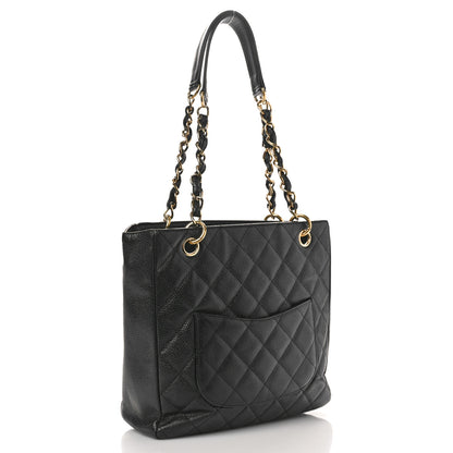 Chanel Caviar Quilted Petit Shopping Tote PST Black 3 of 13