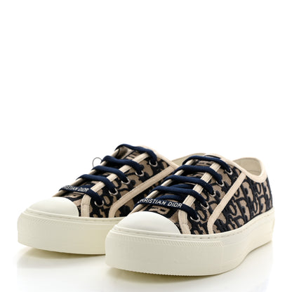 Christian Dior Canvas Oblique Walk'N'Dior Low Top Sneakers 36.5 Deep Blue 3 of 9