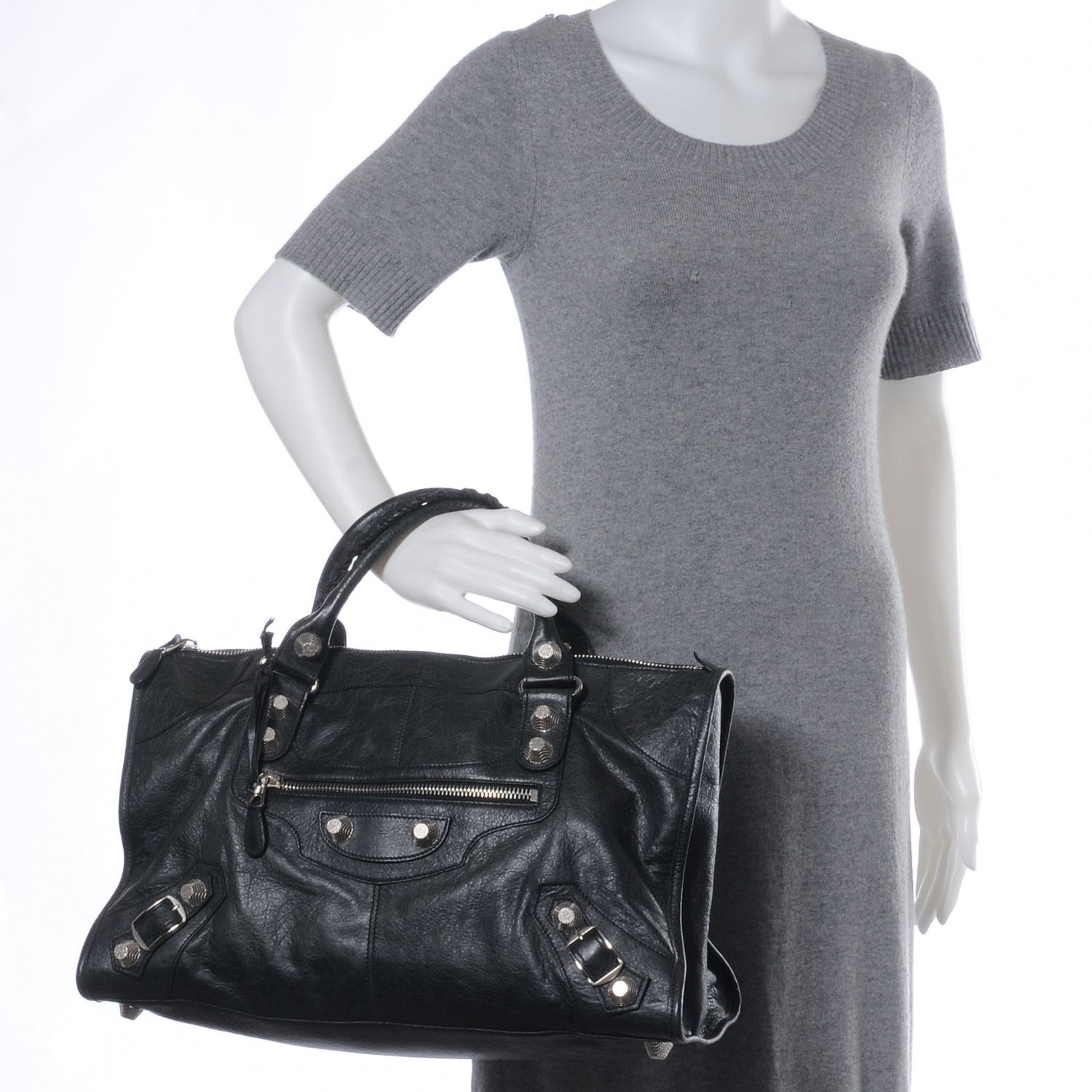 Balenciaga Agneau Giant 21 Silver Hardware Work Black 2 of 7