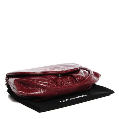 Chanel Caviar Half Moon Wallet On Chain WOC Dark Red 4 of 9