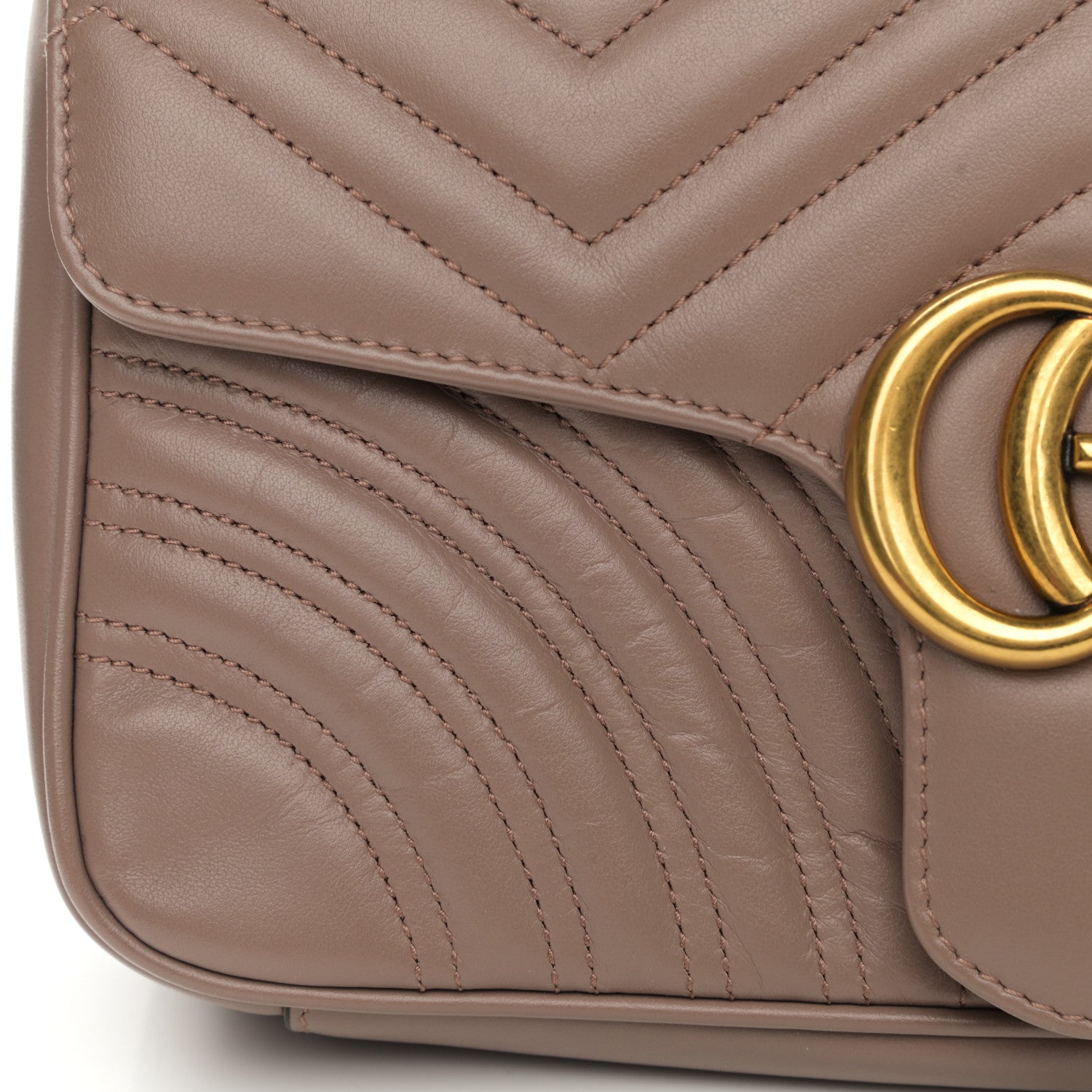 Gucci Calfskin Matelasse Small GG Marmont Shoulder Bag Porcelain Rose 11 of 12