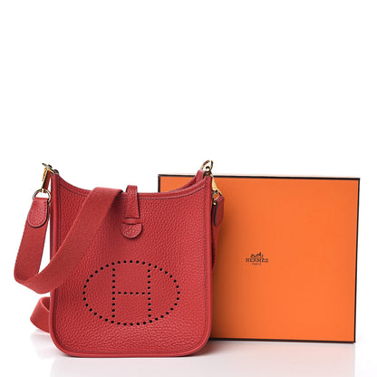 Hermes Taurillon Clemence Evelyne TPM Rouge Casaque 10 of 10