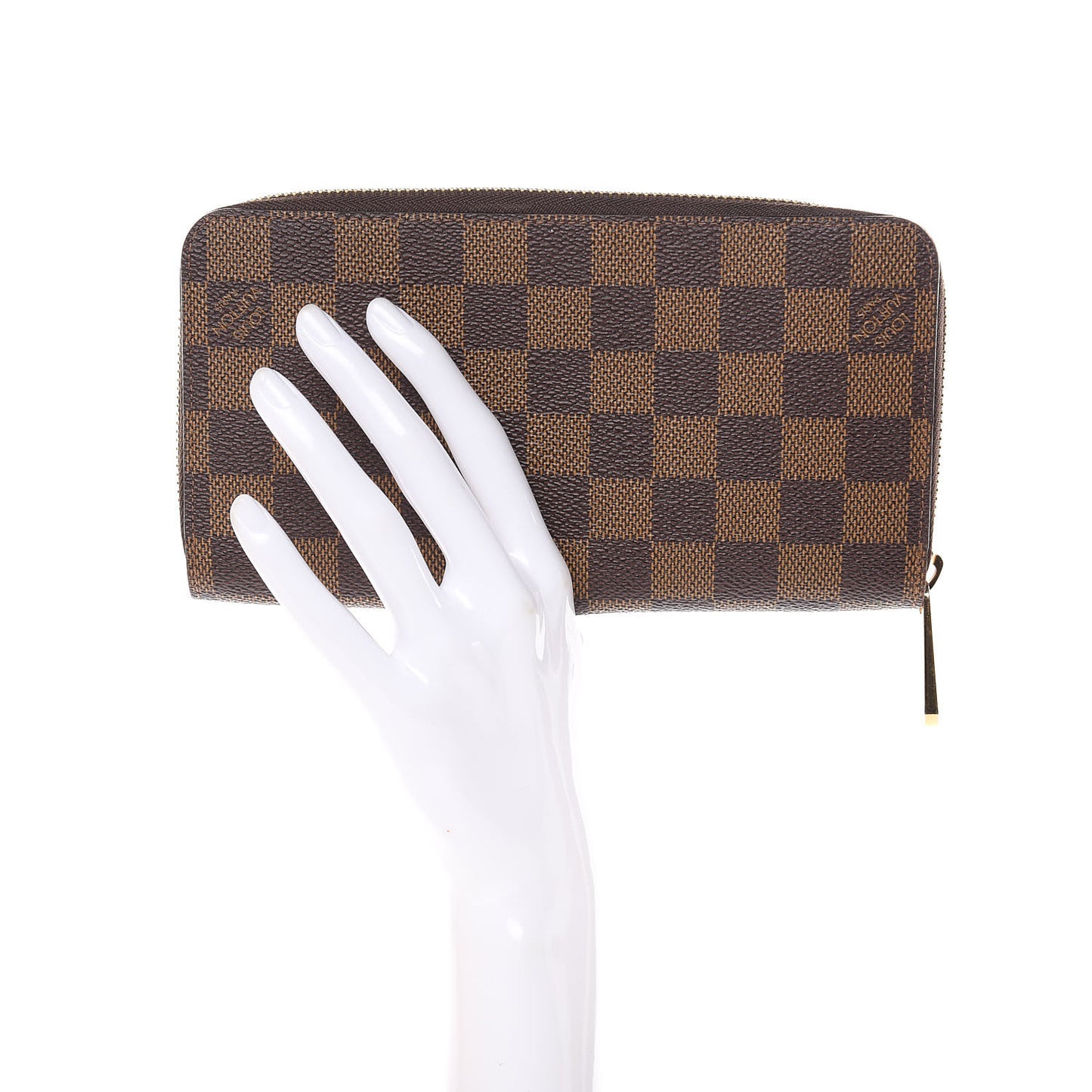 Damier Ebene Zippy Wallet Rose Ballerine