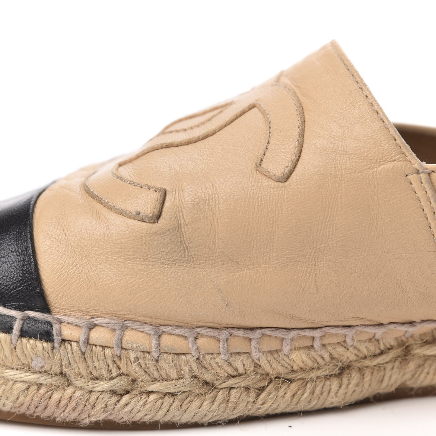 Lambskin CC Espadrilles 38 Beige Black