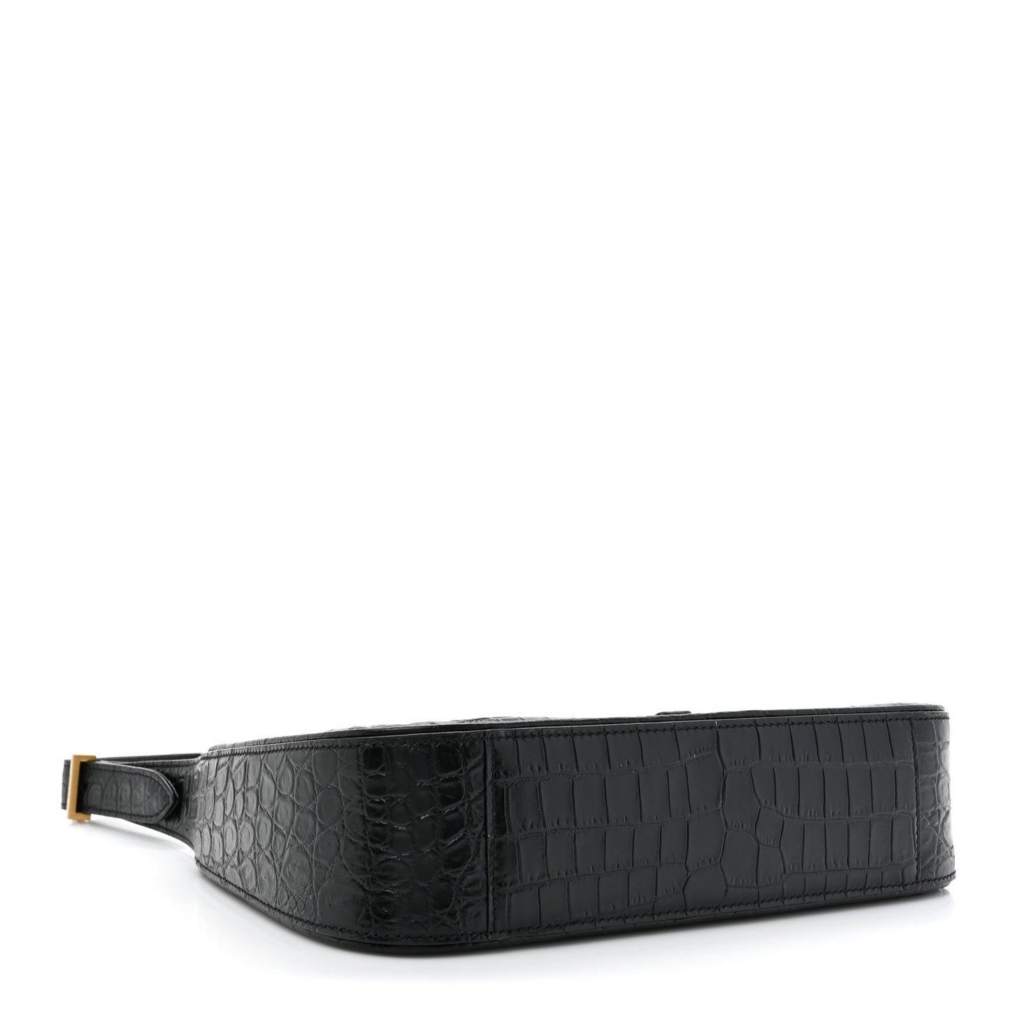 Calfskin Crocodile Embossed Le 5 A 7 Hobo Black
