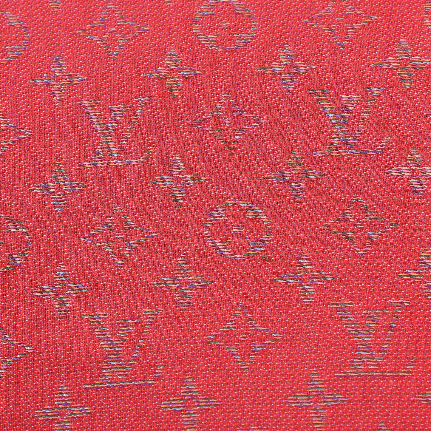 Wool Silk Monogram Rainbow Shawl Rubis