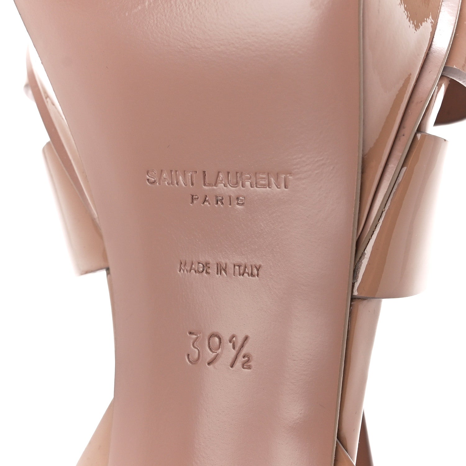 Saint Laurent Patent Tribute 75 Platform Sandals 39.5 Nude 6 of 12