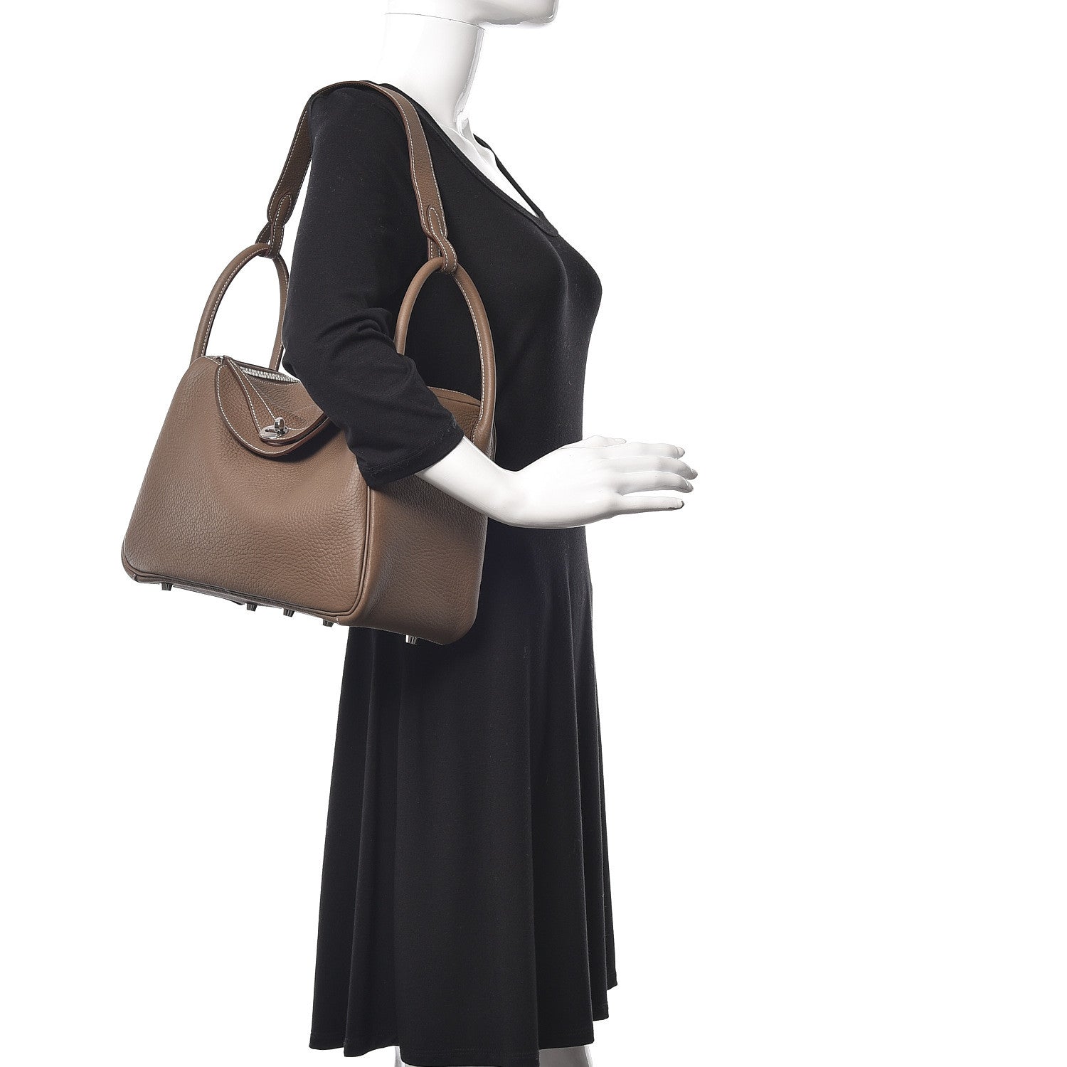 Hermes Taurillon Clemence Lindy 30 Etoupe 2 of 13