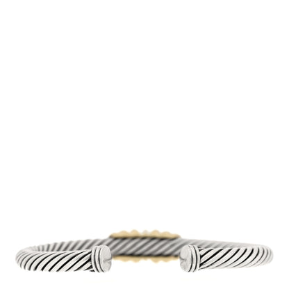 David Yurman Sterling Silver 14K Yellow Gold 5mm Blue Topaz Rhodolite Renaissance Cable Station Bracelet 2 of 3