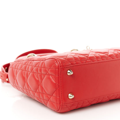 Christian Dior Lambskin Cannage Small Lucky Badges My Lady Dior Red 9 of 10