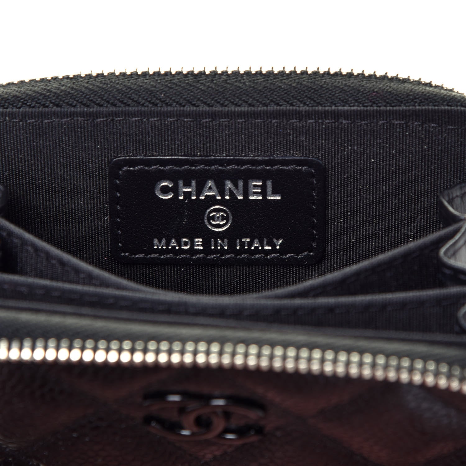 Chanel Caviar Quilted Incognito Zip Coin Purse Black 6 of 8