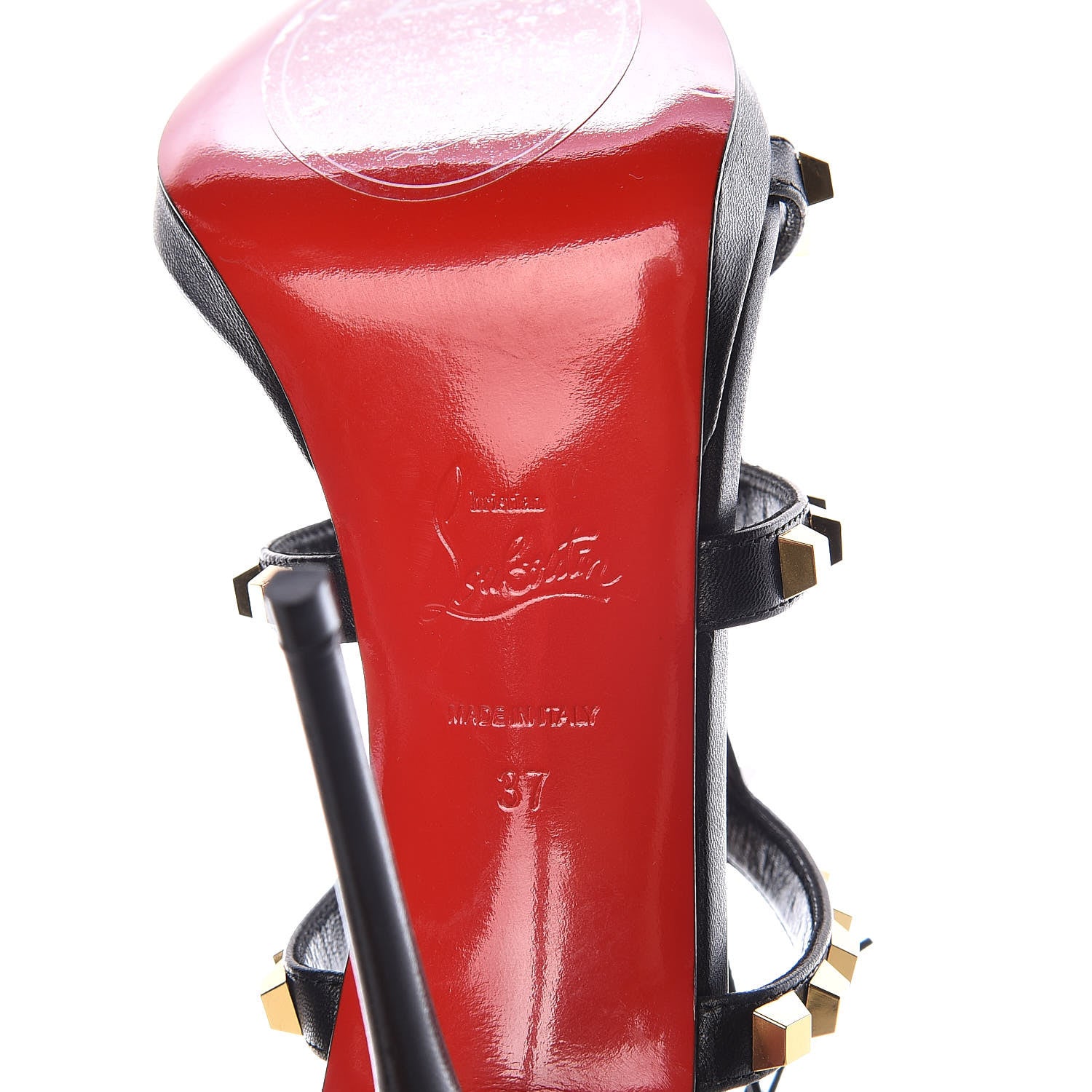 Christian Louboutin Kid Studded Multiplaticool 120 Sandals 37 Black 7 of 8