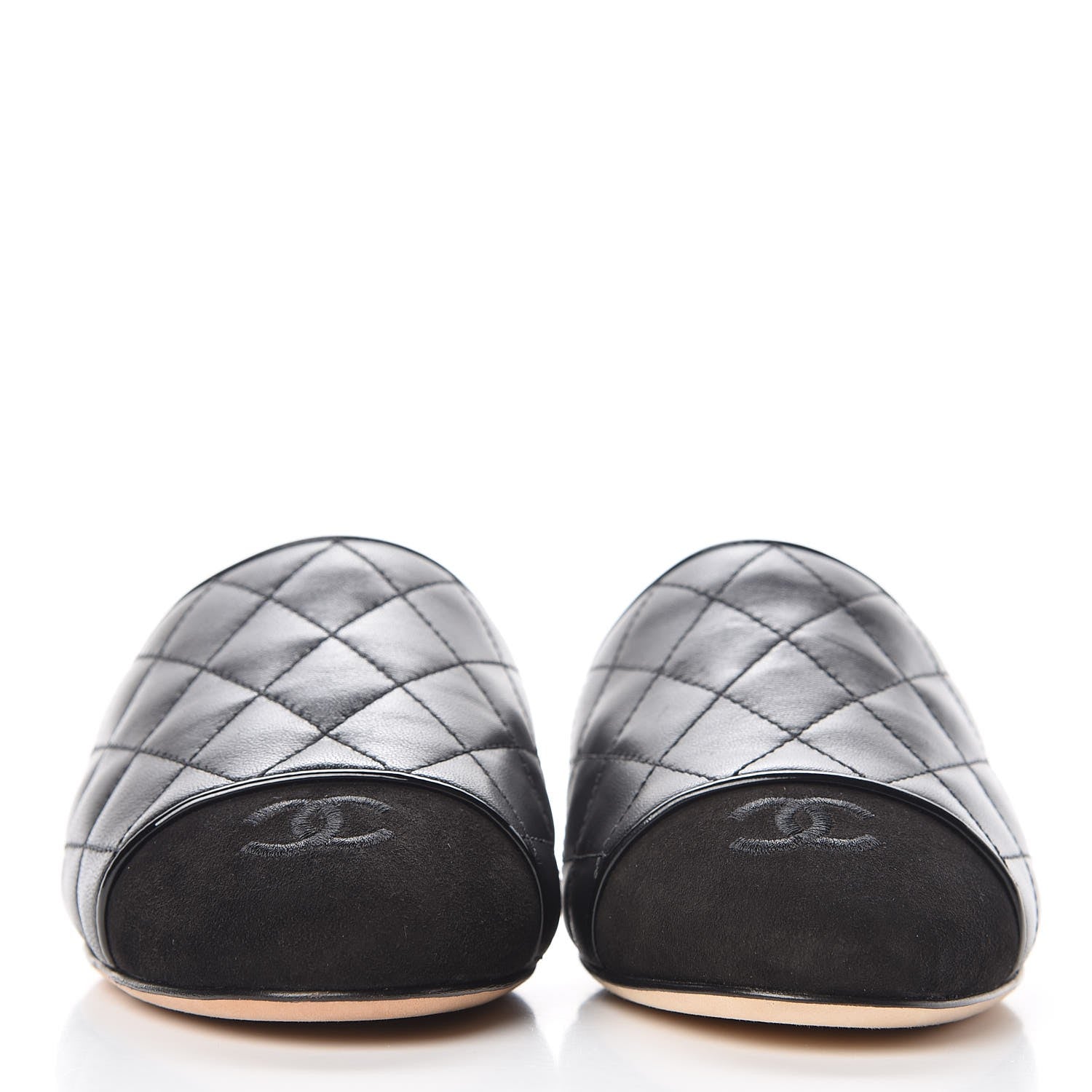 Chanel Lambskin Suede Quilted Mules 35 Black 2 of 9