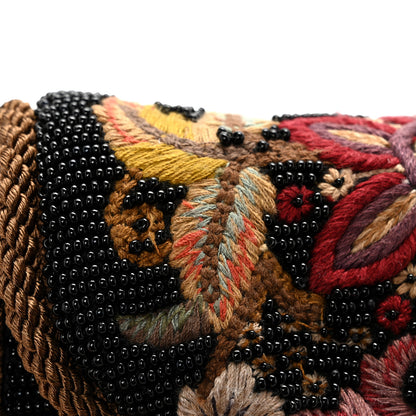 Valentino Garavani Floral Embroidered Beaded Small DeVain Shoulder Bag Black Multicolor 11 of 11