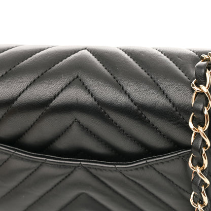 Chanel Lambskin Chevron Quilted Mini Rectangular Flap Black 15 of 16
