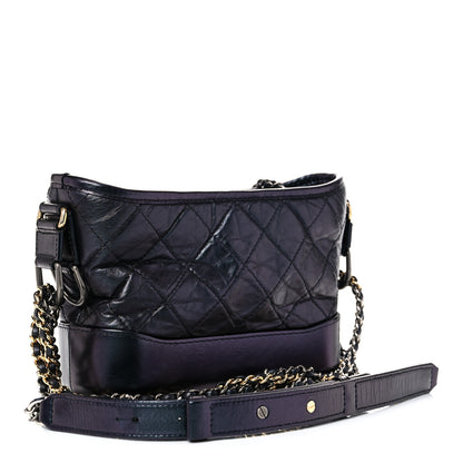Chanel Iridescent Aged Calfskin Quilted Small Gabrielle Hobo Black 2 of 13