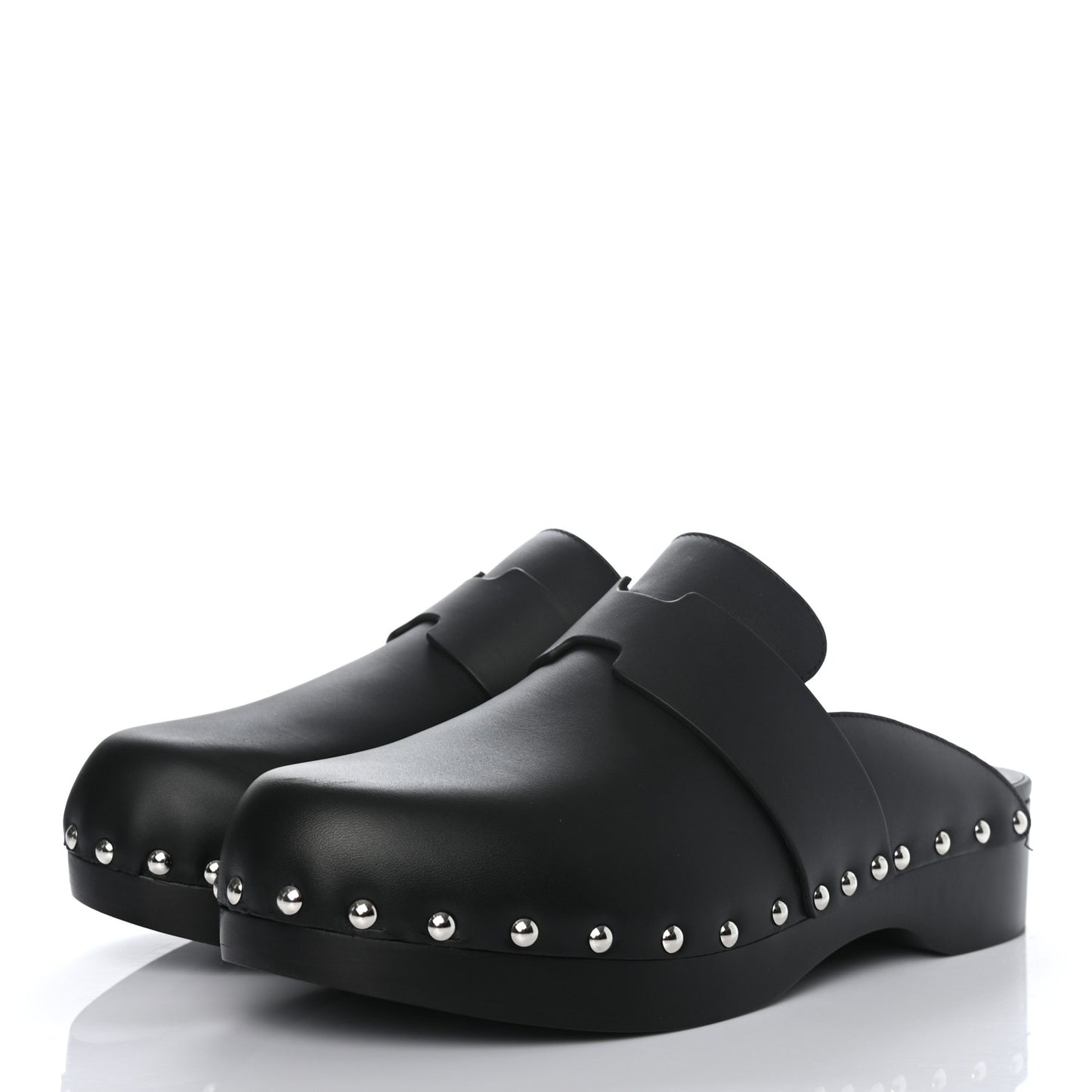 Calfskin Calya Mules 38 Black