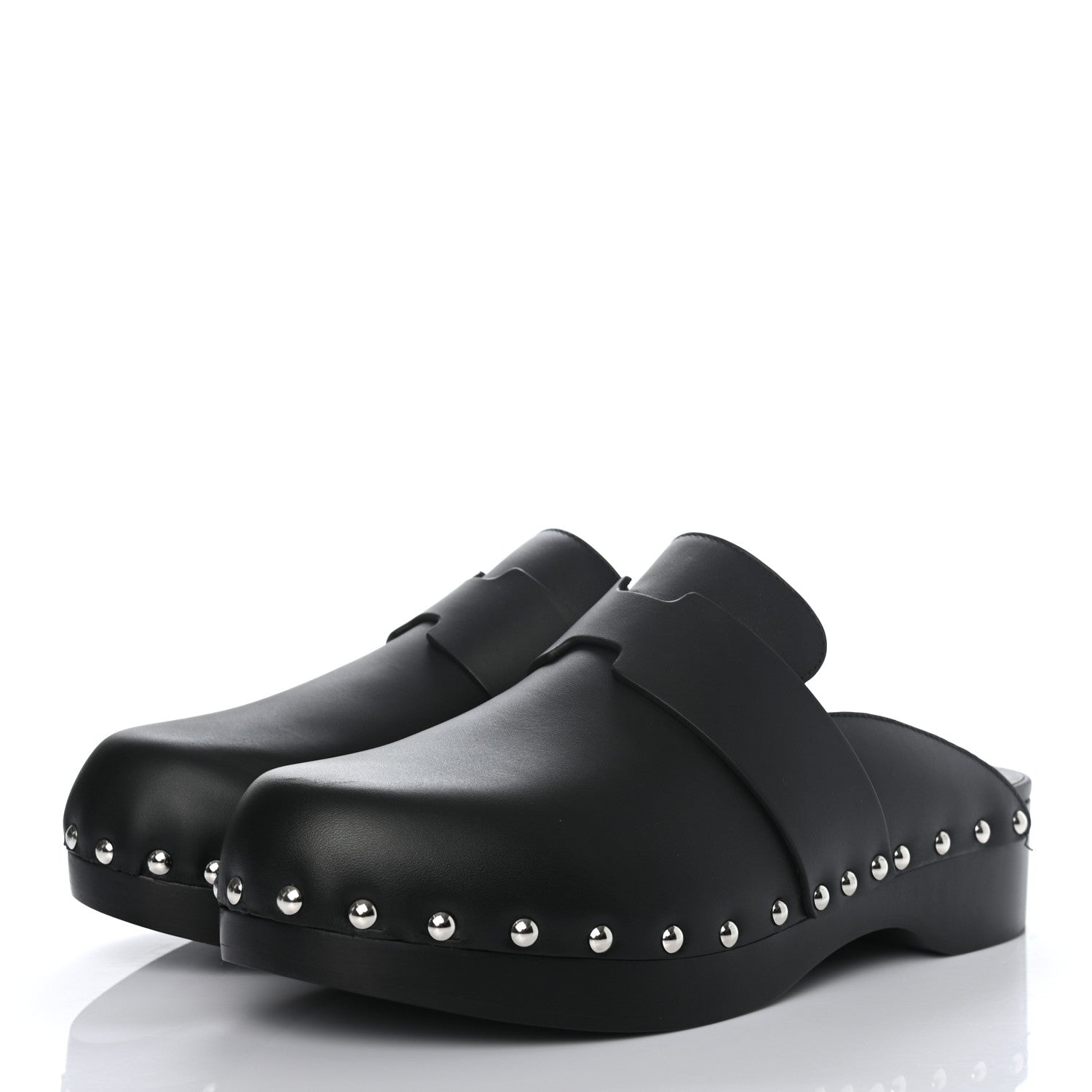 Hermes Calfskin Calya Mules 38 Black 3 of 8