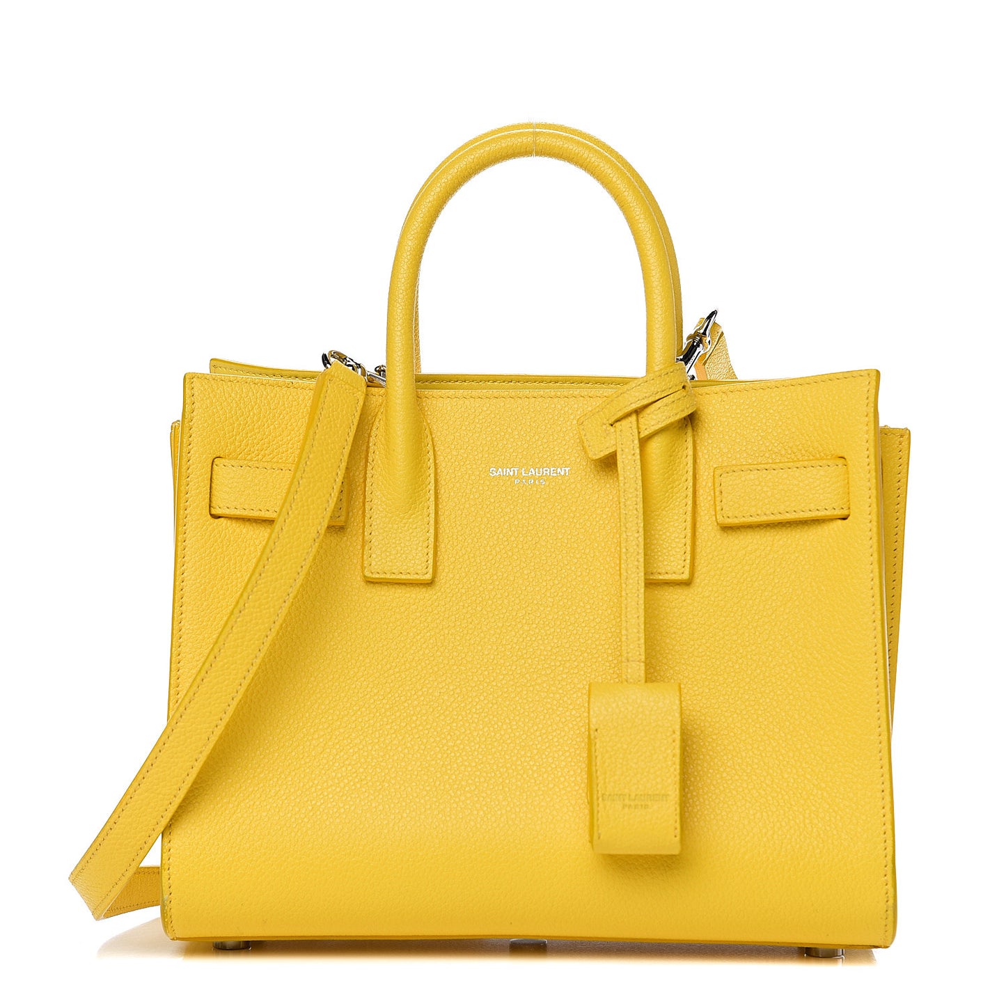 Grained Calfskin Nano Sac De Jour Jaune