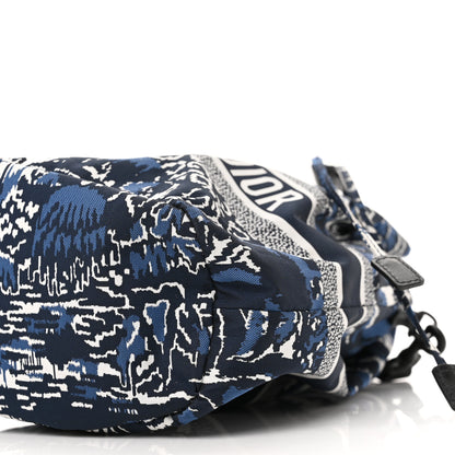 Christian Dior Technical Fabric Embroidered Palm Tree Toile De Jouy DiorTravel Pouch Blue 10 of 12