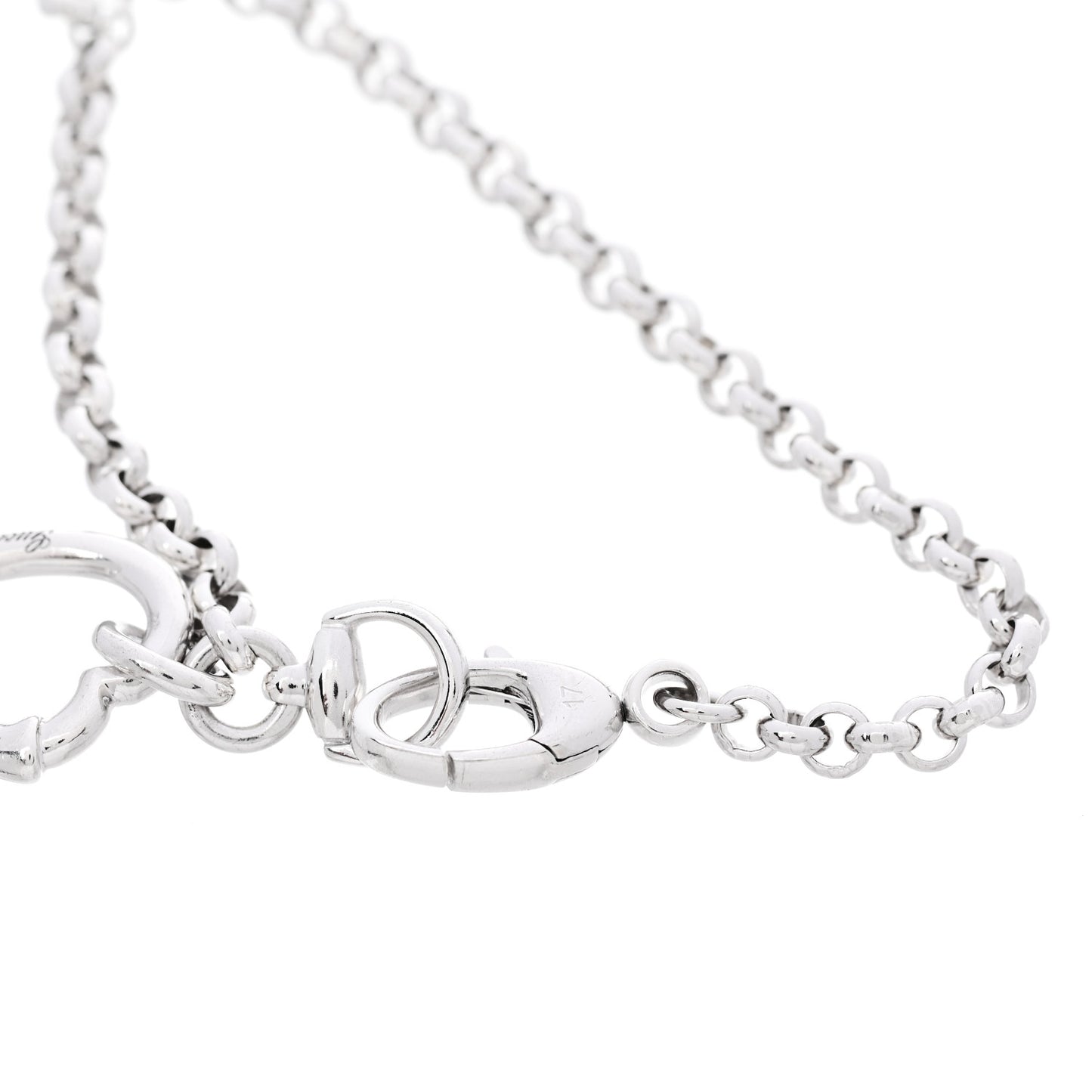 Sterling Silver Bamboo Heart Charm Bracelet