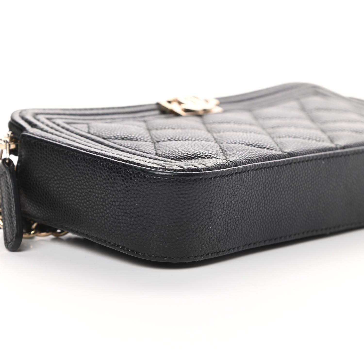 Chanel Caviar Quilted Small Boy Clutch With Chain Black 12 of 17