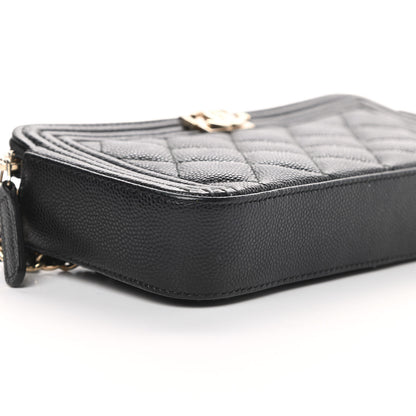 Chanel Caviar Quilted Small Boy Clutch With Chain Black 12 of 17
