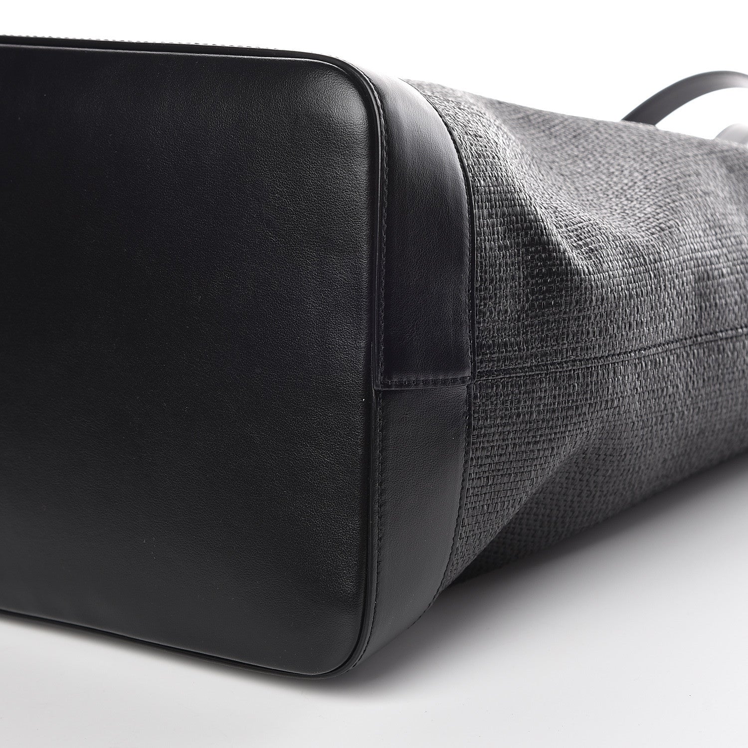 Saint Laurent Linen Canvas Teddy Shopping Bag Black 10 of 10