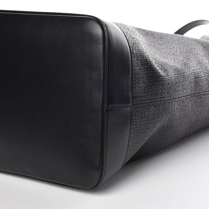 Saint Laurent Linen Canvas Teddy Shopping Bag Black 10 of 10