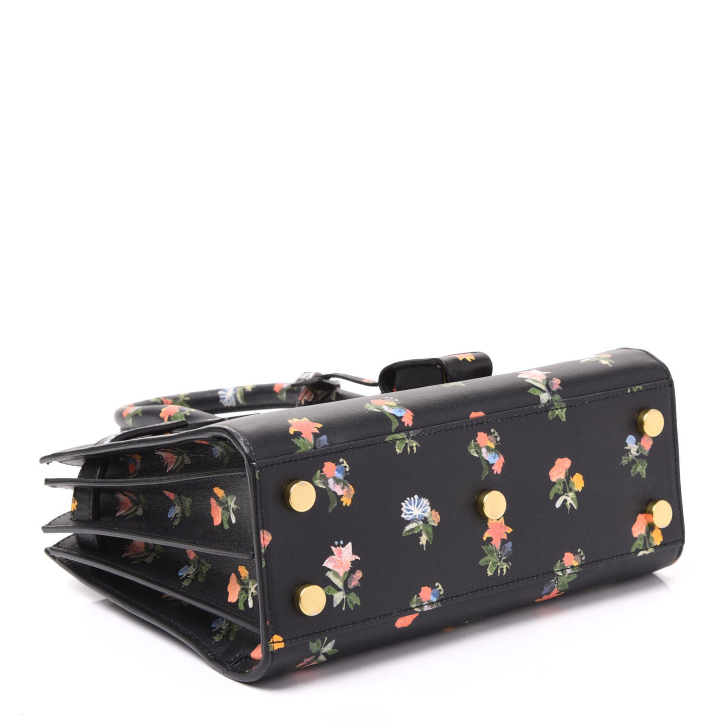 Calfskin Prairie Printed Nano Sac De Jour Black