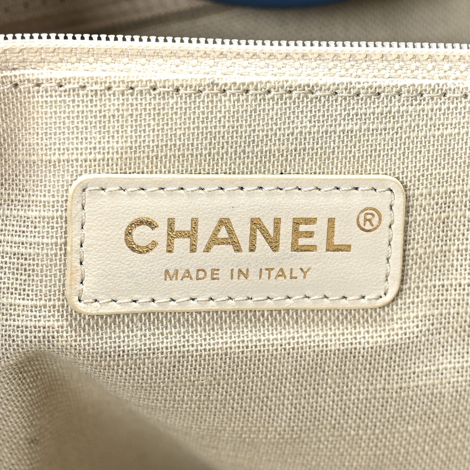 Chanel Cotton Medium Deauville Tote Blue White 8 of 12