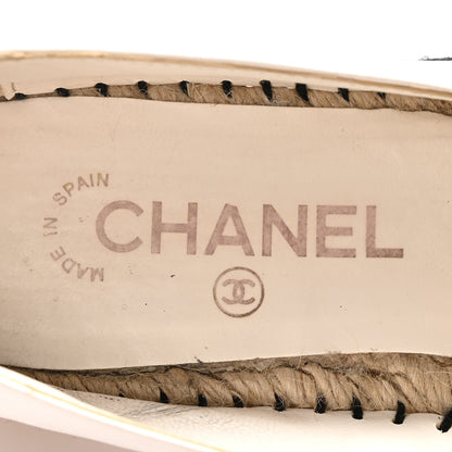 Chanel Lambskin Stitched CC Espadrilles 39 White Black 8 of 14