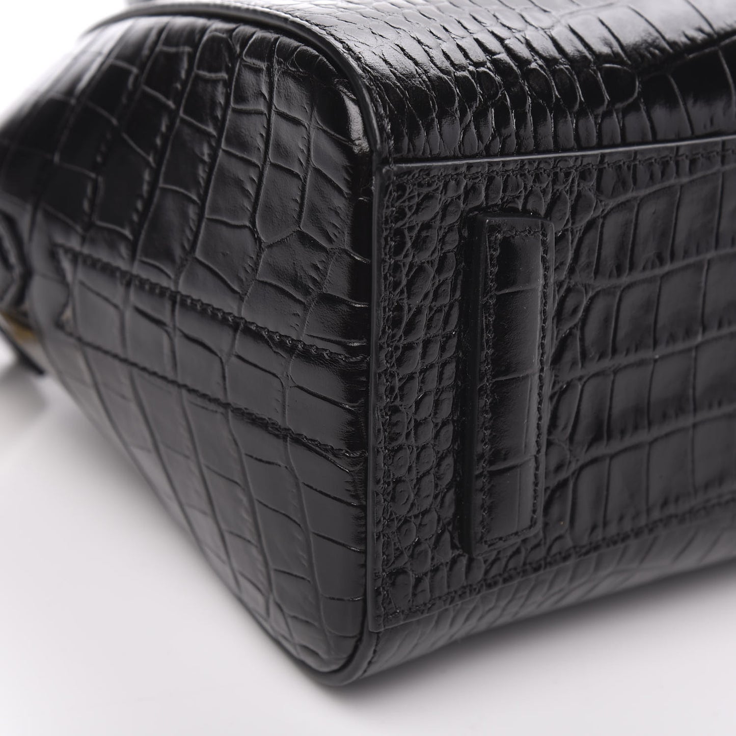Calfskin Crocodile Embossed Mini Antigona Black